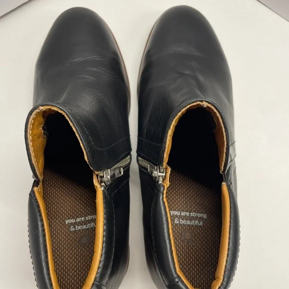 Xena Black Leather Steel-toe Shoes Size 10.5 - Picture 10 of 11